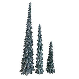 Department 56 Village Pencil Pines Cold Cast Porcelain Set of 3 #5246-9 VG